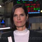 Contessa Brewer’s black and white colorblock jacket on NBC News Daily