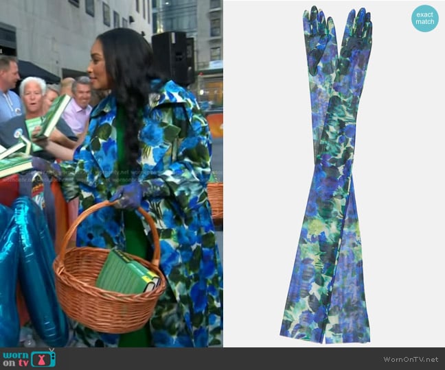 Dries Van Noten Floral Mesh Gloves worn by Safiya Sinclair on Today