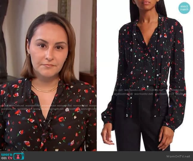 Derek Lam 10 Crosby Evadne Floral Blouse worn by Ali Vitali on NBC News Daily