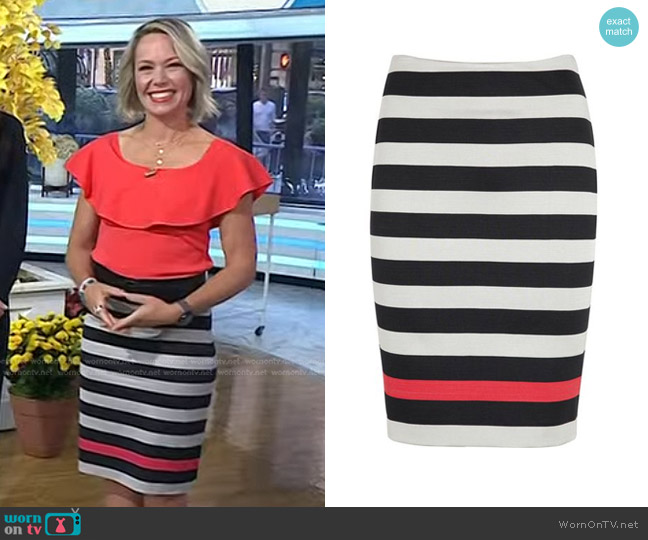 Diane von Furstenberg Koto Striped Pencil Skirt worn by Dylan Dreyer on Today