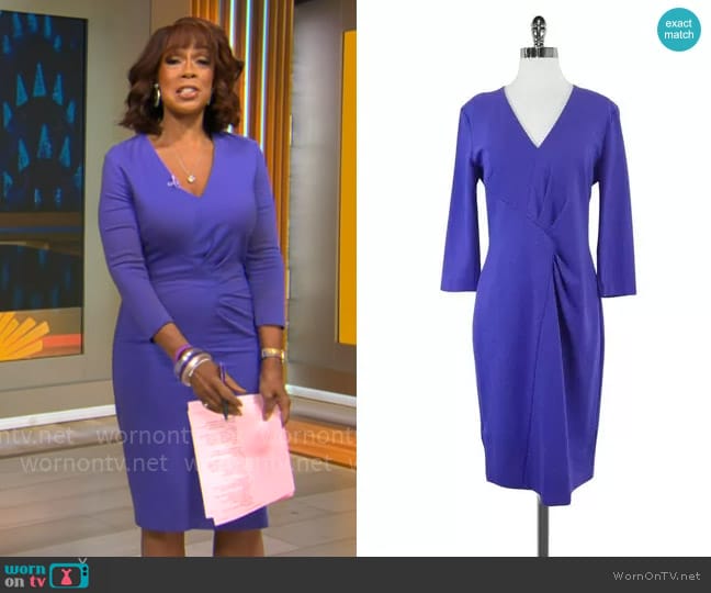 WornOnTV: Gayle King’s purple v-neck dress on CBS Mornings | Gayle King ...