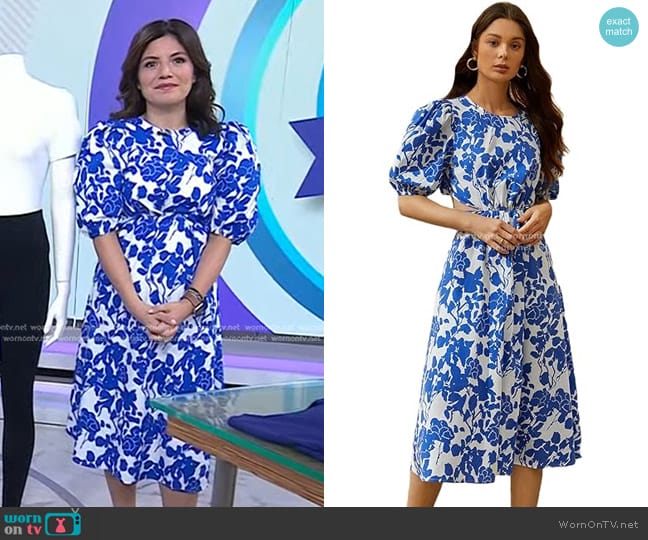 Floerns Cut Out Floral Tie Back Dress worn by Adrianna Barrionuevo Brach on Today