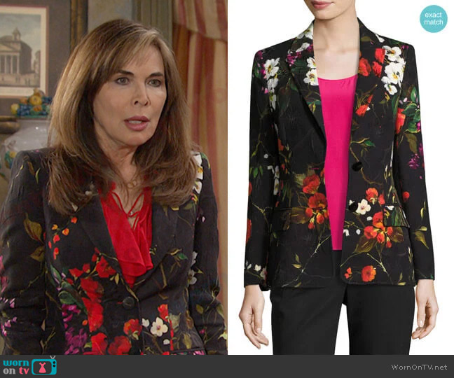 Floral Matelasse Jacket by Escada worn by Kate Roberts (Lauren Koslow) on Days of our Lives