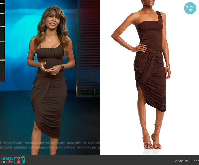 Fore Asymmetric One Shoulder Top worn by Zuri Hall on Access Hollywood