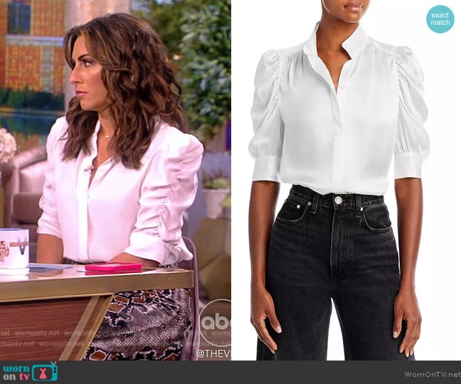 Frame Gillian Silk Top worn by Alyssa Farah Griffin on The View