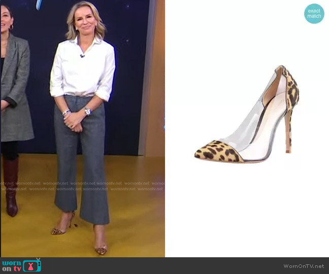 Gianvito Rossi Leopard-Print Calf Hair-PVC Pump worn by Dr. Jennifer Ashton on Good Morning America