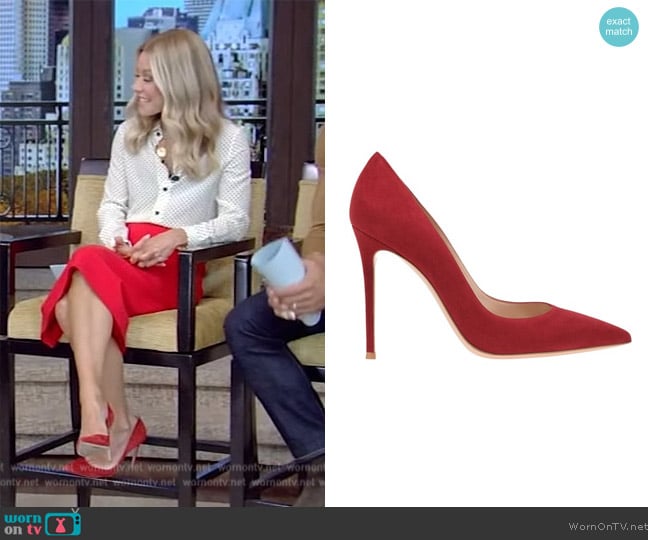 Gianvito Rossi Gianvito 105 pumps worn by Kelly Ripa on Live with Kelly and Mark