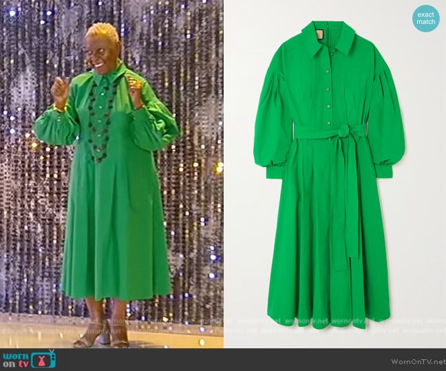 Gucci Belted cotton-poplin shirt dress worn by Bethann Hardison on Tamron Hall Show