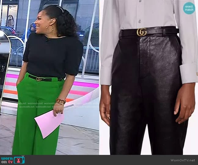 Gucci Reversible logo-plaque belt worn by Sheinelle Jones on Today