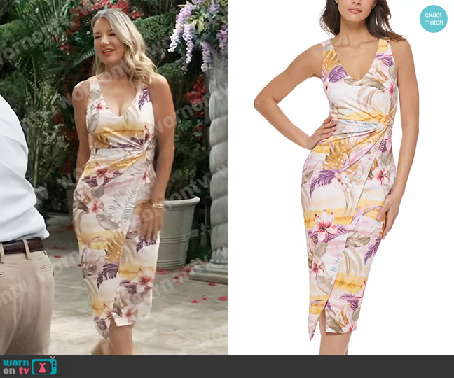 Guess Printed Knot-Detail Midi Dress worn by Nina Reeves (Cynthia Watros) on General Hospital