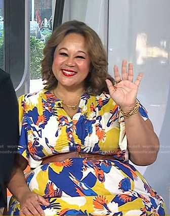 Jasmine Guillory’s floral print dress on Today