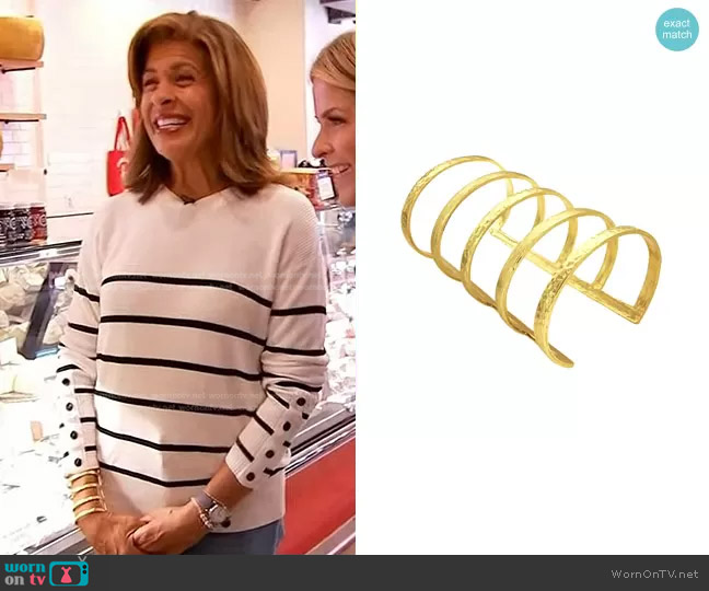 Jennifer Miller 5 Row Textured Gold Cuff Bracelet worn by Hoda Kotb on Today