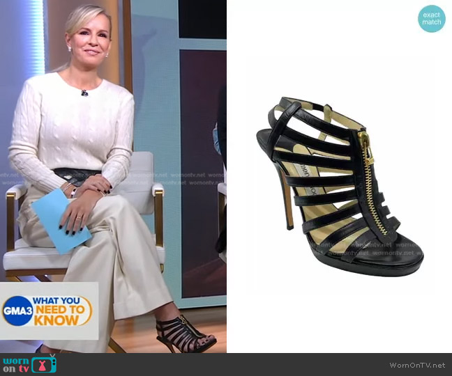 Jimmy Choo Caged Heeled Sandals worn by Dr. Jennifer Ashton on Good Morning America