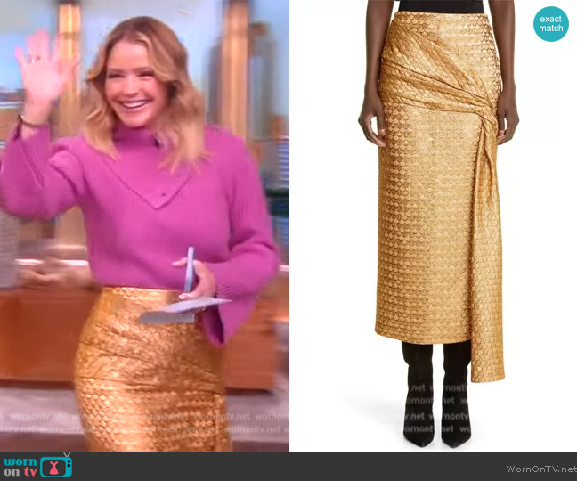 Johanna Ortiz Estuary Explorers Metallic Midi Skirt worn by Sara Haines on The View