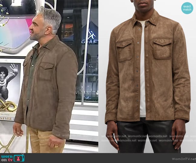 John Varvatos Izzy Suede Shirt Jacket worn by Martyn Lawrence Bullard on Today