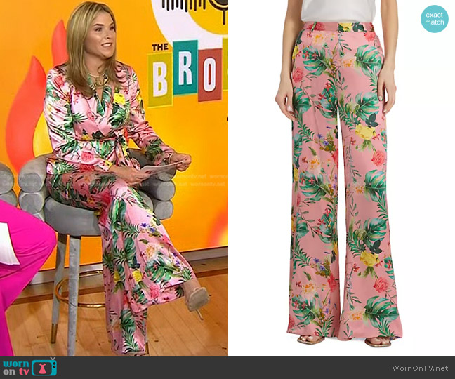WornOnTV: Jenna’s pink tropical print wrap blazer and pants on Today ...