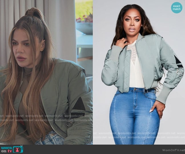 Lala Anthony Bomber Jacket worn by Khloe Kardashian (Khloe Kardashian) on The Kardashians