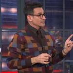 Lawrence Zarian’s checked cardigan on The Kelly Clarkson Show