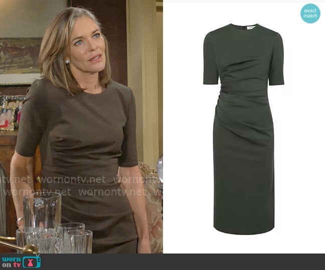 M.M.LaFleur Ciela Dress in Dark Aloe worn by Diane Jenkins (Susan Walters) on The Young and the Restless