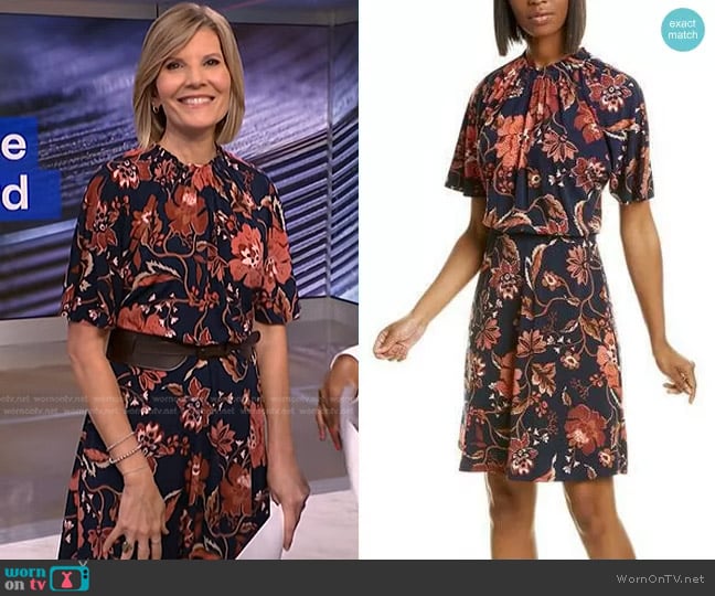 Maggy London Floral Stretch Fit & Flare Dress worn by Kate Snow on NBC News Daily