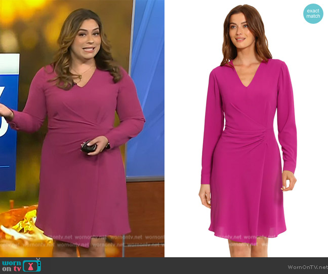 WornOnTV: Violetta’s pink v-neck dress on NBC News Daily | Violeta Yas ...