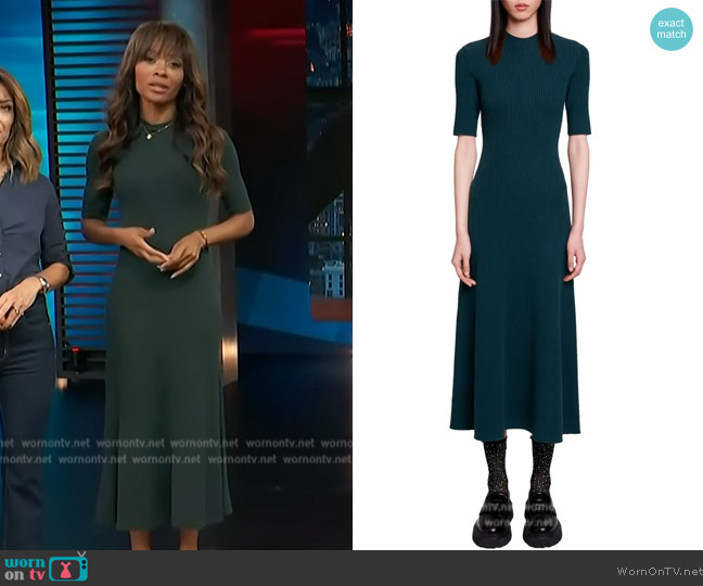 WornOnTV: Zuri’s green knit dress on Access Hollywood | Zuri Hall ...