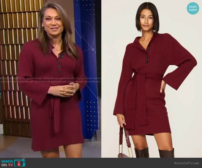 WornOnTV: Ginger’s burgundy ribbed dress on Good Morning America ...