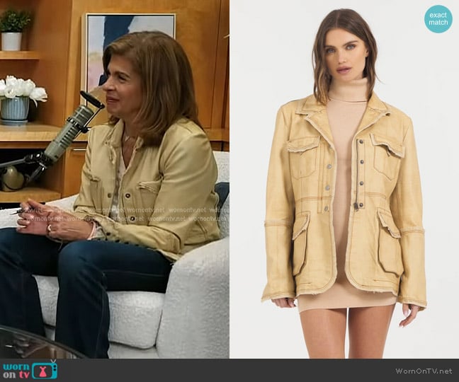 Hoda’s beige leather jacket on Today