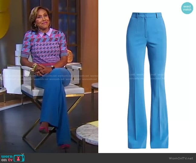 Michael Kors High-Waisted Flared Trousers worn by Robin Roberts on Good Morning America