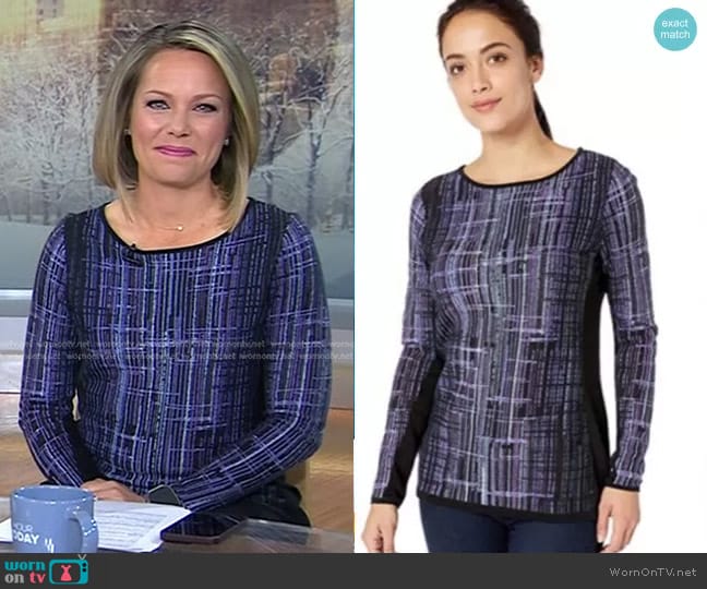 Nic + Zoe Plaid Fitted Sweater worn by Dylan Dreyer on Today