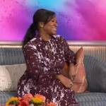 Nicole Avant’s burgundy floral dress on The Kelly Clarkson Show