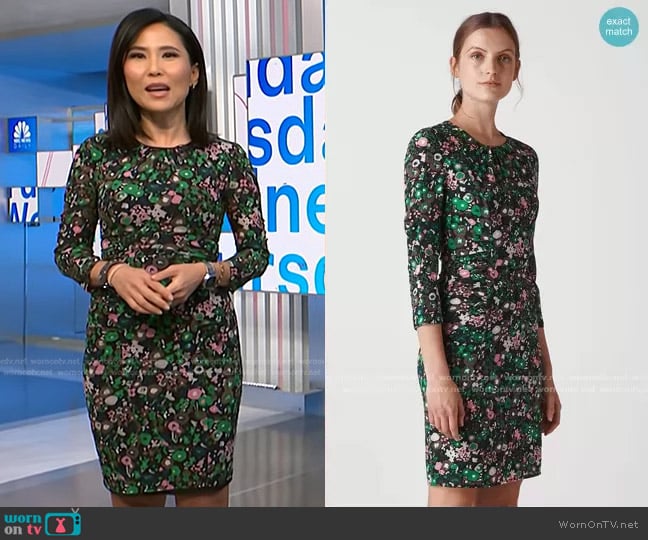 Whistles Print Silk Midi Dress worn by Vicky Nguyen on NBC News Daily