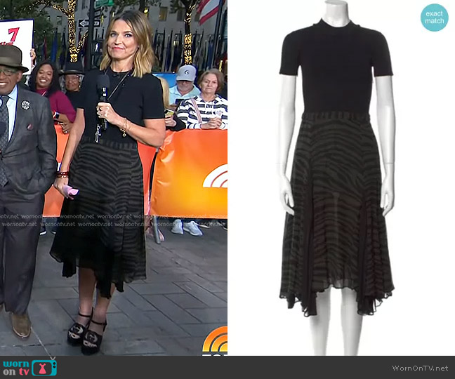 Proenza Schouler Silk Knee Length Dress worn by Savannah Guthrie on Today