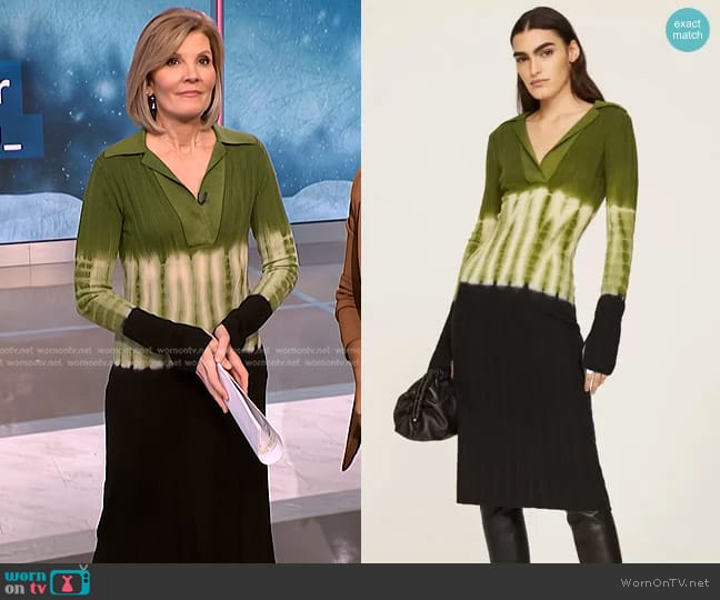 Proenza Schouler White Label Dip Dye Knit Dress worn by Kate Snow on NBC News Daily