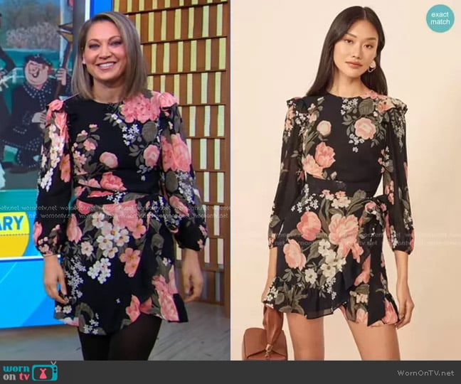 Quest Dress in Vivette by Reformation worn by Ginger Zee on Good Morning America