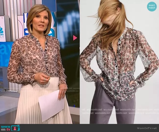 Rag and Bone Susan Floral Blouse worn by Kate Snow on NBC News Daily