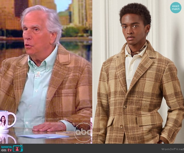 Ralph Lauren Tailored Plaid Wool Jacket worn by Henry Winkler on The View