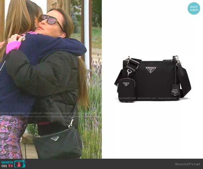 Prada Re-Edition 2000 Re-Nylon Shoulder Bag worn by Kyle Richards on The Real Housewives of Beverly Hills