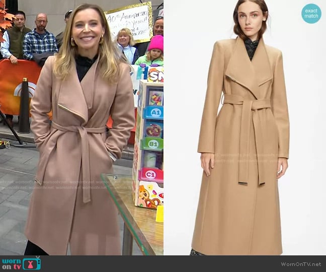 Rosell Wrap-Over Wool-Blend Coat by Ted Baker worn by Jenn Falik on Today