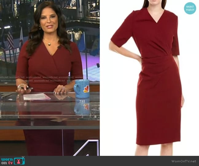 Tahari ASL Ruched Scuba Sheath Dress worn by Darlene Rodriguez on Today