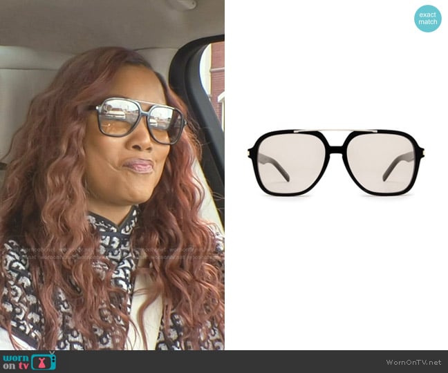 Saint Laurent SL 545 Sunglasses worn by Garcelle Beauvais on The Real Housewives of Beverly Hills