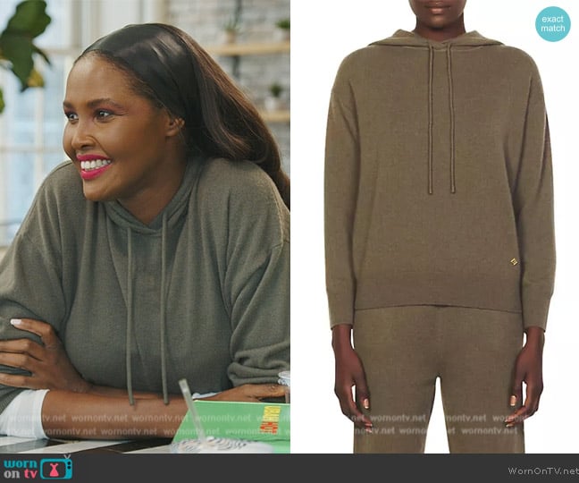 Sandro Marthe Cashmere Hoodie worn by Ubah Hassan on The Real Housewives of New York City