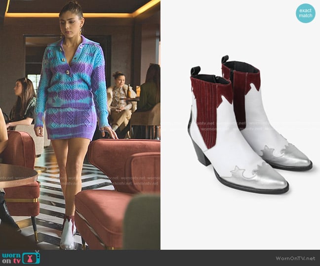 Scalpers Fantasy Cowboy Boots worn by Sara (Carmen Arrufat Blasco) on Elite