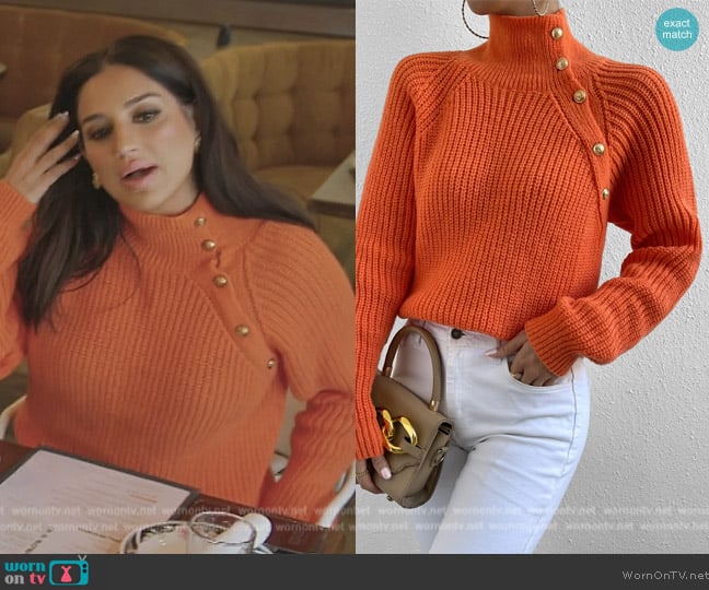 Shein Essnce High Neck Raglan Sleeve Sweater worn by Leva Bonaparte on Southern Charm