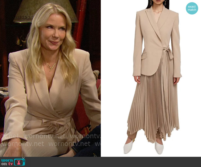 Simkhai Ambretta Combo Blazer Dress worn by Brooke Logan (Katherine Kelly Lang) on The Bold and the Beautiful