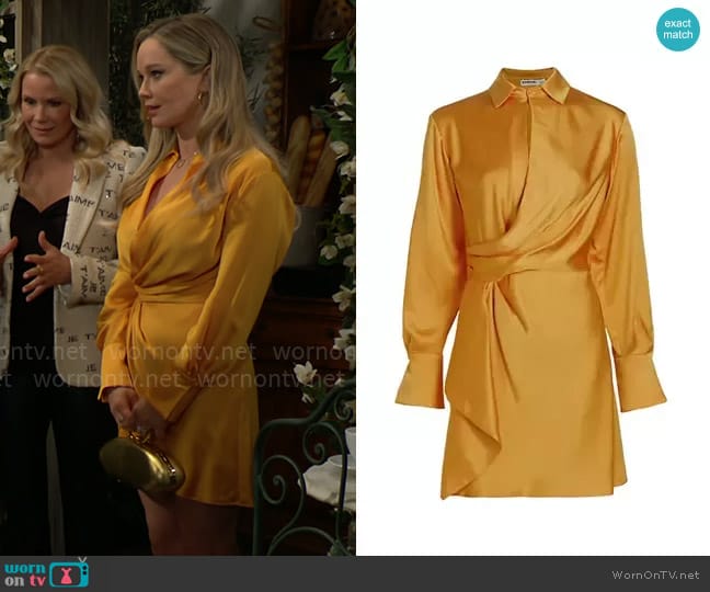 Simkhai Talit Dress in Goldenrod worn by Donna Logan (Jennifer Gareis) on The Bold and the Beautiful