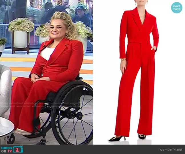 A.L.C. Tatum Jumpsuit in Ruby worn by Ali Stroker on Today