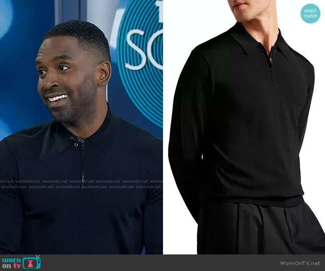 Ted Baker Viba Half Zip Polo Sweater worn by Justin Sylvester on Today