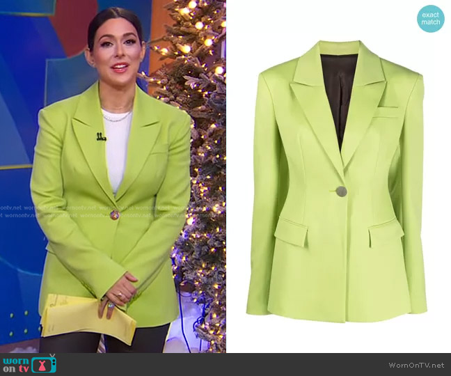 The Attico Wool Gabardine Blazer worn by Erielle Reshef on Good Morning America