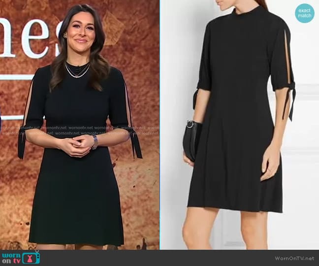 Theory Alvilla Bergen Tie-Sleeve Dress worn by Erielle Reshef on Good Morning America